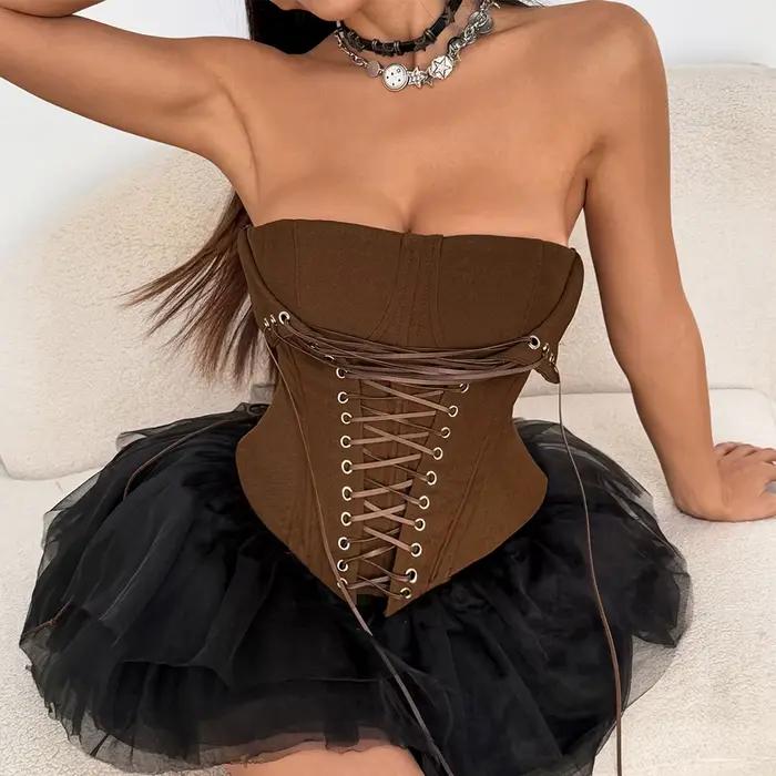 Corset marron pour femme