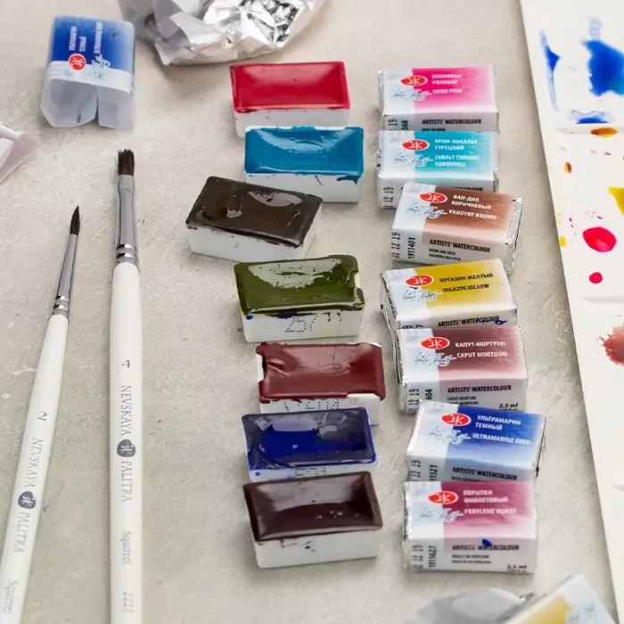 Blanc nuit 2.5ML artiste Grade solide aquarelle peinture Art étudiants en plein air croquis unique bloc aquarelle peinture supplément