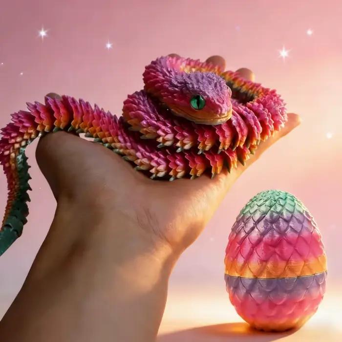 Oeuf de Dragon serpent imprimé en 3D, roman multi-articulation, cadeaux de pâques, décompression, jouets pour enfants, décorations de bureau imprimées, offre spéciale