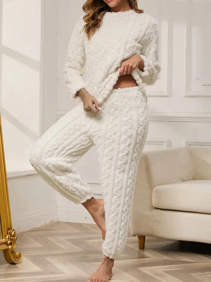 Ensemble pyjama chaud 2 pièces pour femmes