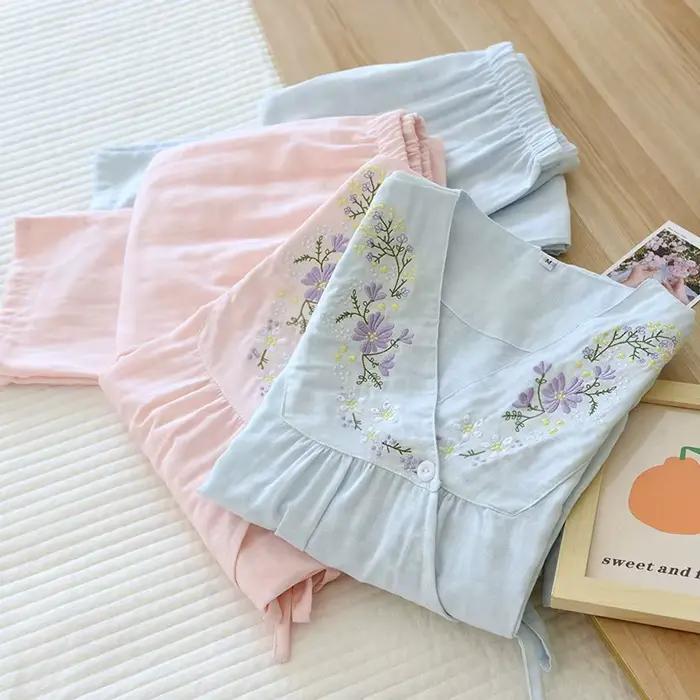 Pyjama en gaze de coton pour femmes
