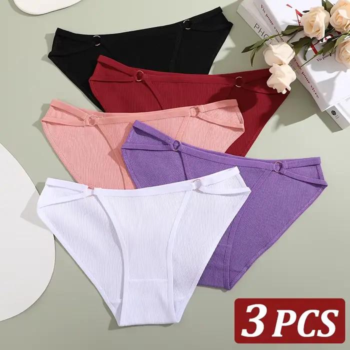 3 pièces culottes pour femmes sous-vêtements respirants Sexy Lingerie confortable slips rayés en coton mode caleçons confortables vente