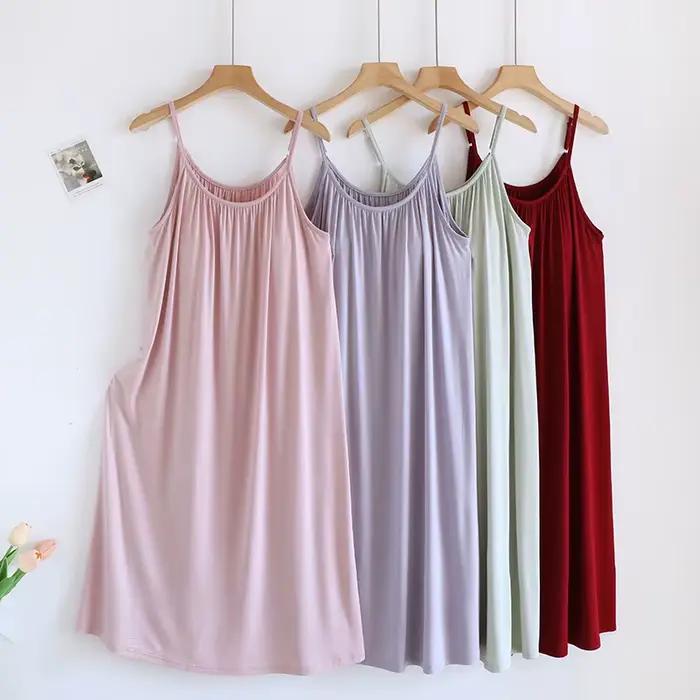 Chemise de nuit mi-longue pour femmes