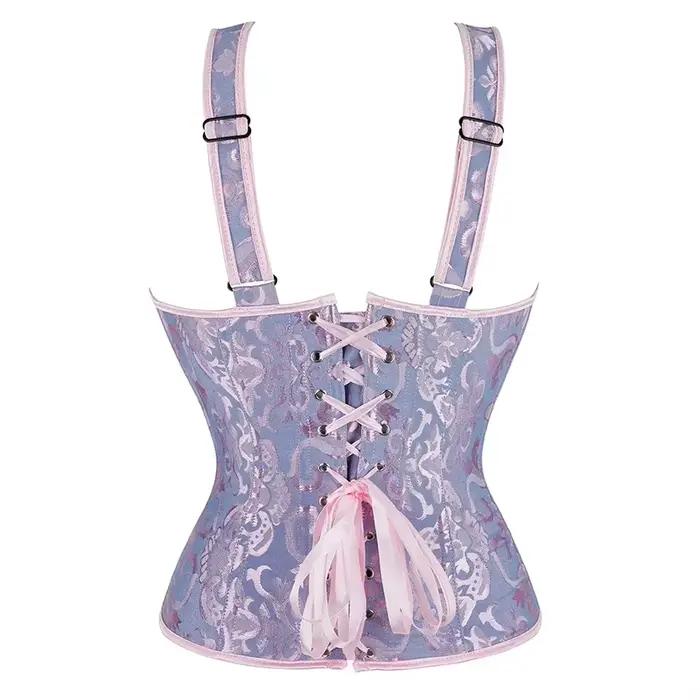 Corset Jacquard pour femmes, Bustier avec bretelles, Corsets Renaissance, fermeture éclair, surbuste, débardeur Push Up, Costumes de fête de danse de vacances