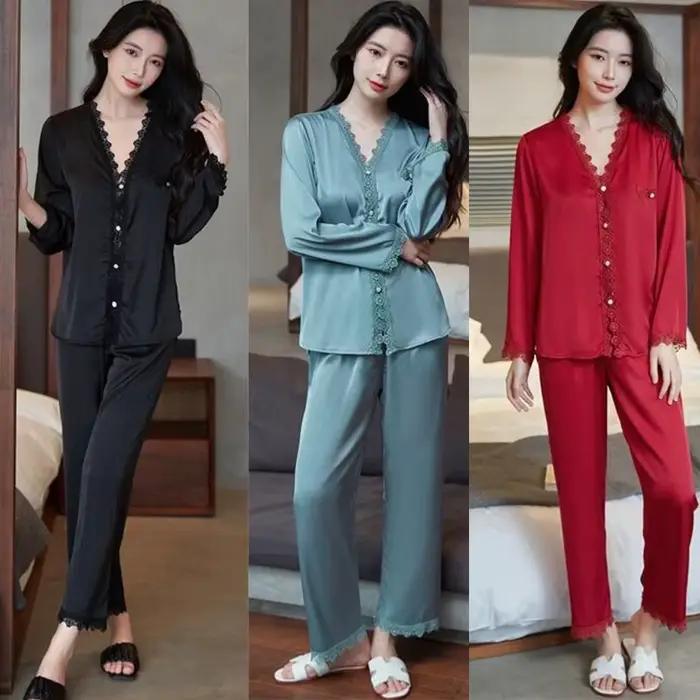 Ensemble de pyjamas en satin sexy pour femmes