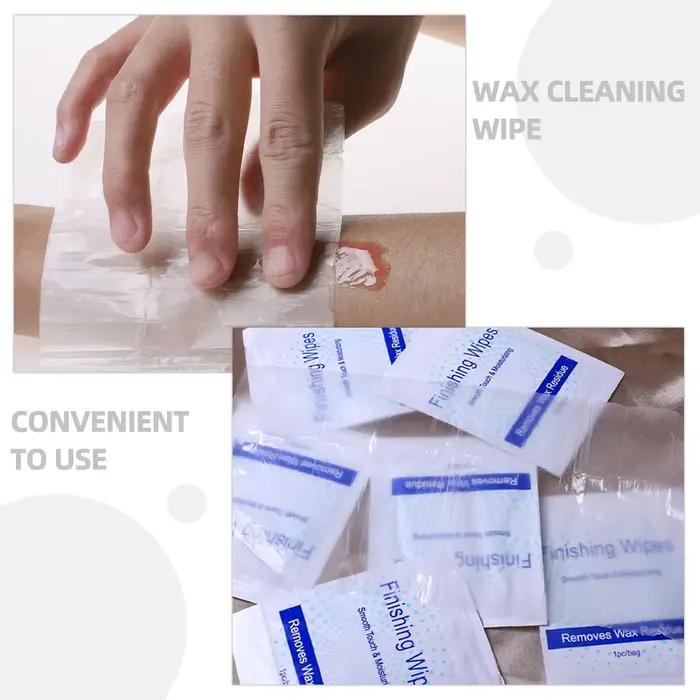 20 pièces épilation cire nettoyage huile Pack corps bandes dissolvant de cire lingettes de nettoyage pour fournitures finition lingettes rasage cheveux corps