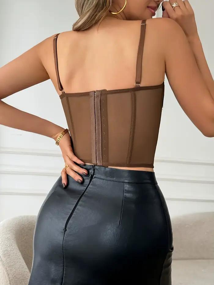 Haut corset serré pour fille sexy et chaude avec dentelle de cils