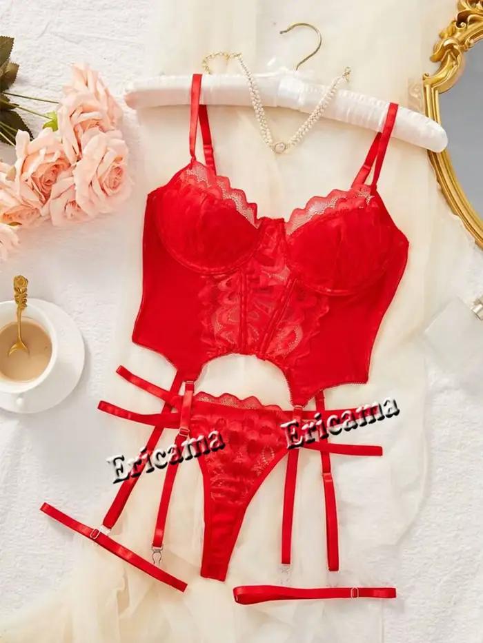 Ensemble de lingerie en dentelle 7.0 avec nœud décoratif