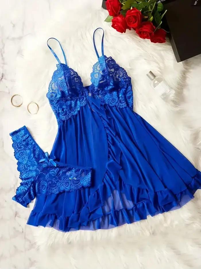 Femmes Chemise de nuit Sexy dentelle