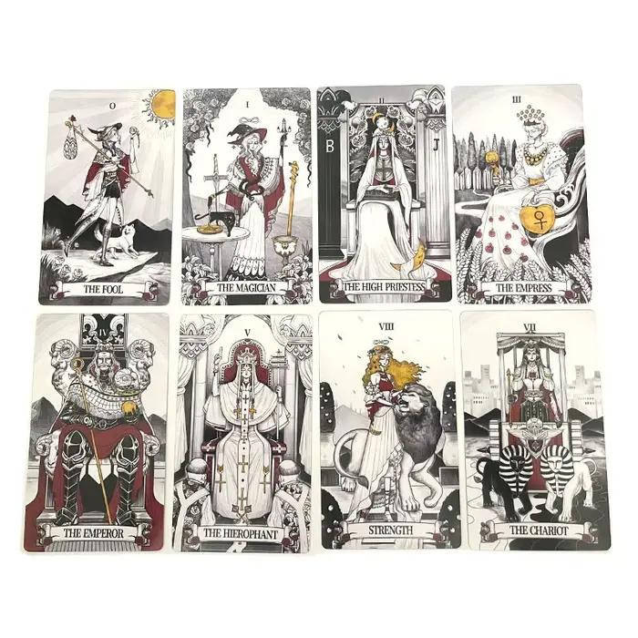 Tarot miroir secret Tarot d'art féminin dans un symbolisme riche avec monochrome avec guide Version anglaise jeu de société de fête 12*7 cm