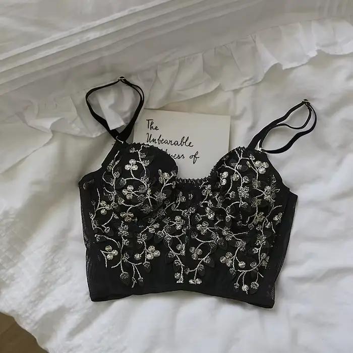 Soutien-gorge brodé 3D sexy en dentelle
