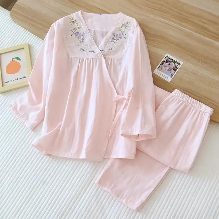 Pyjama en gaze de coton pour femmes