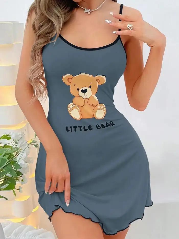 Bretelles d'été Mini robe femmes vêtements de nuit confortable maison loisirs Sexy chemises