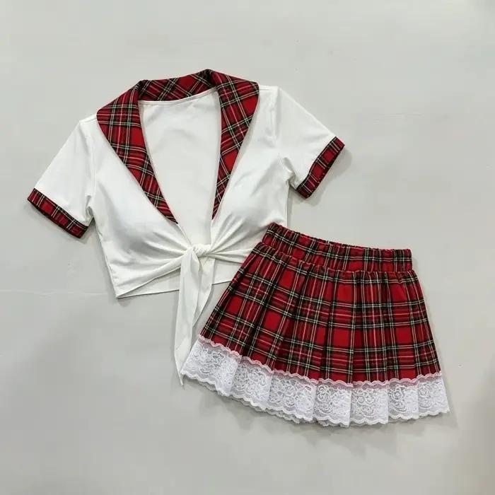 Ensemble de lingerie cosplay d'écolière