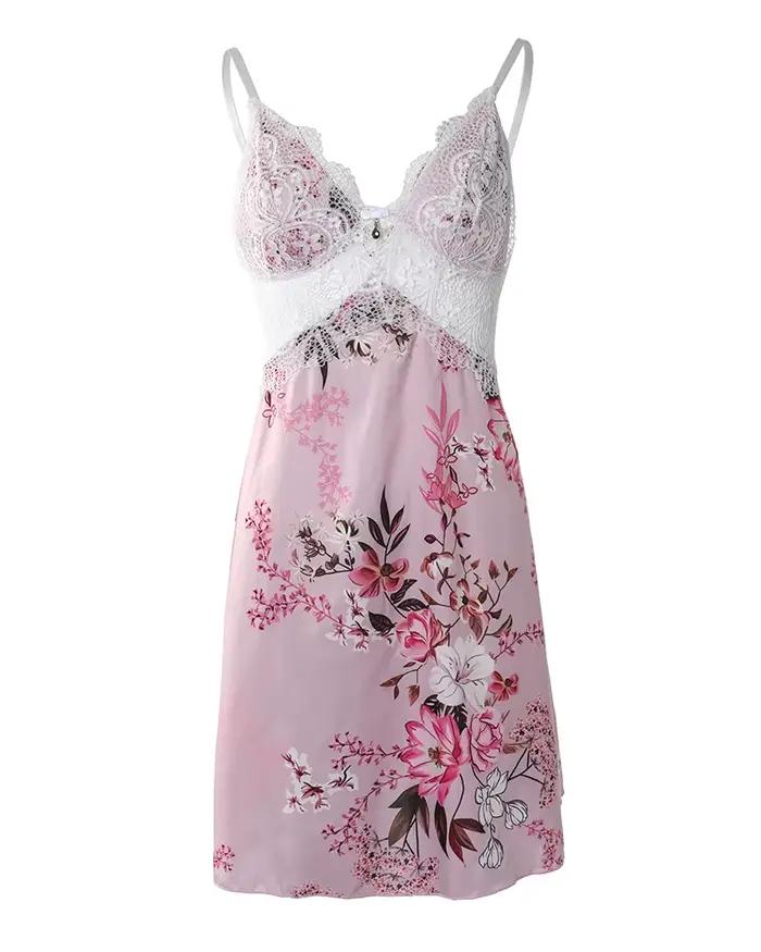 Chemise de nuit Sexy en dentelle pour femmes