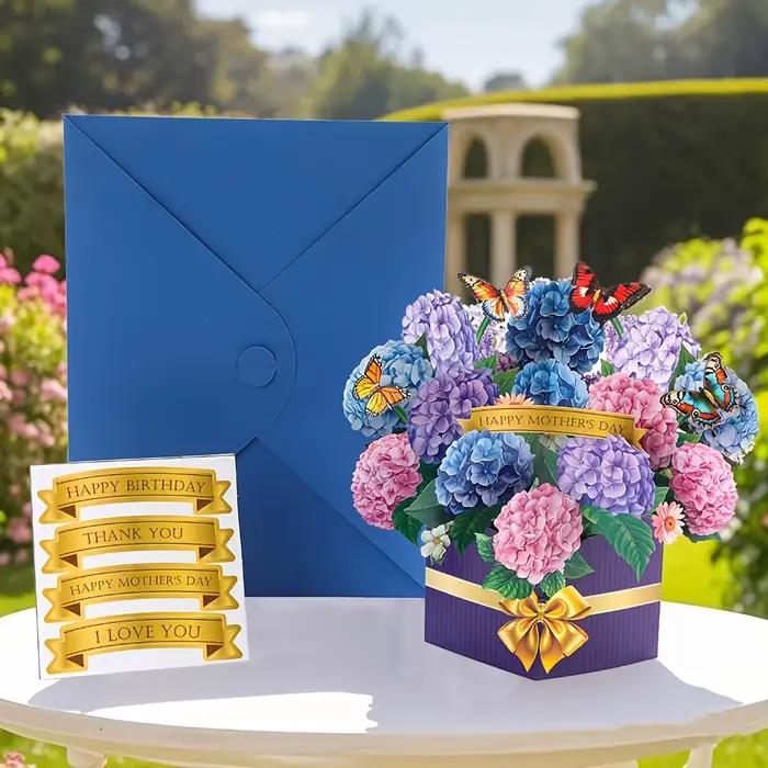 Carte pop-up 3D pour la fête des mères, bouquet de fleurs, carte de vœux pour maman, cadeau artisanal DIY pour la fête des mères, fournitures de décoration