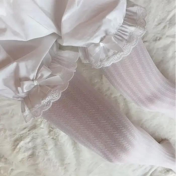 Culotte Plissée à Volants en Dentelle Blanche pour Femme
