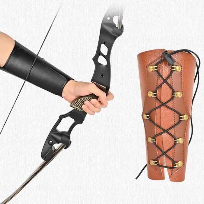 Protège-bras en cuir pour arc à poulies et arc classique – Protection intégrale pour adulte droitier/gaucher