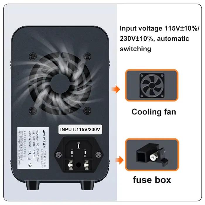 Wanptek DC alimentation de laboratoire 30V 60V 120V régulateur de tension réglable tension préréglée courant double tension d'entrée 220V/110V