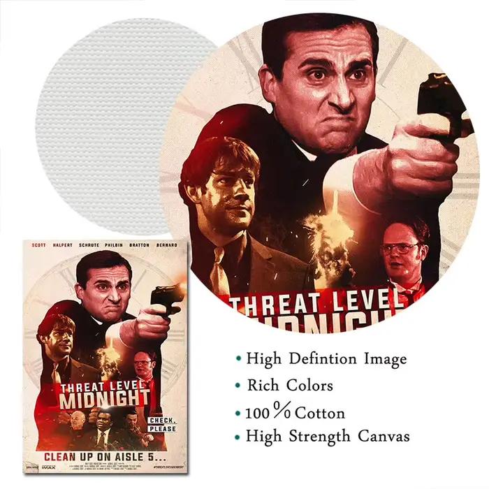 Affiche de film de minuit de niveau de menace, peinture sur toile du bureau Michael Scott, image classique pour salon, décoration de maison sans cadre