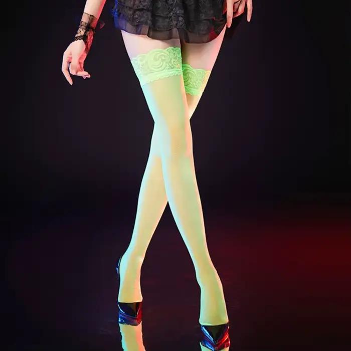 Vêtements de nuit 10 couleurs bas Sexy pour femmes Costumes Transparent Ultra mince femmes cuisse haute bonneterie vert bas érotiques