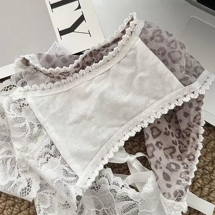 Culottes pour femmes taille basse sexy en pur coton avec dentelle