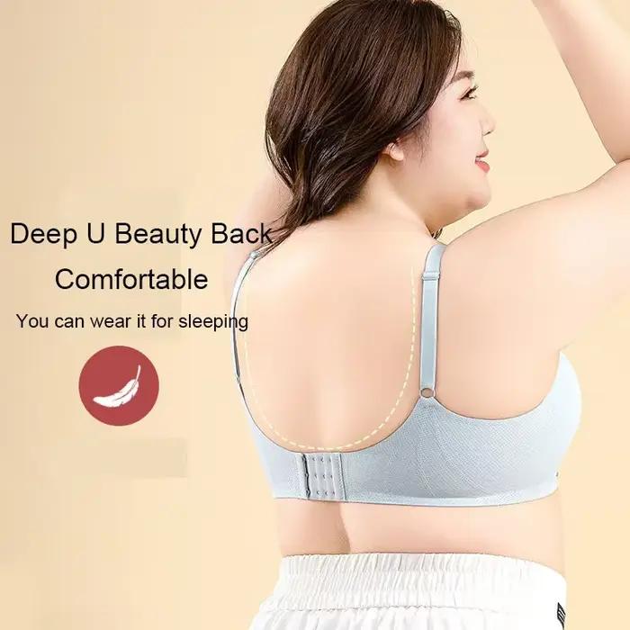 Soutien-gorge sans fil respirant à bonnets fixes pour femmes grandes tailles (M-6XL) – Idéal pour poitrines généreuses (40-120 kg) – Effet minimisant