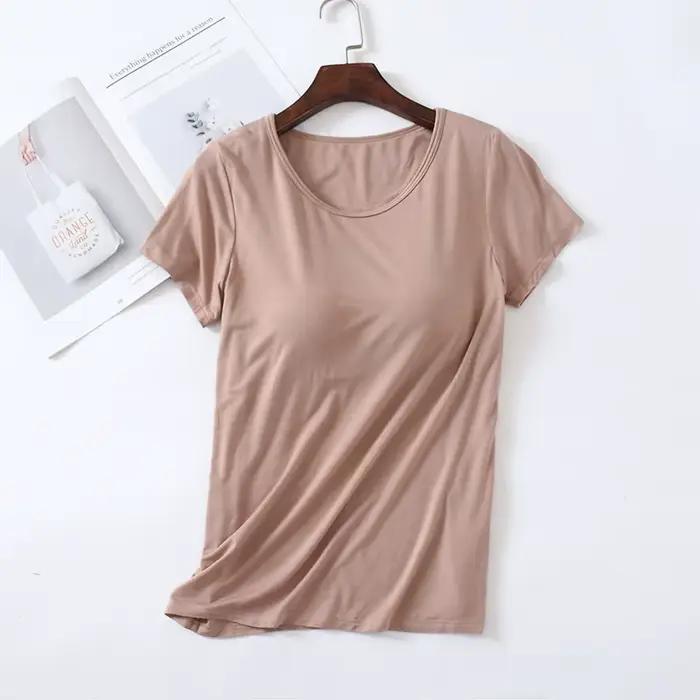 T-Shirt de soutien-gorge intégré pour femmes
