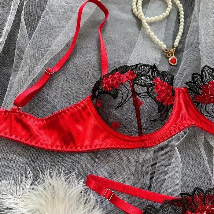 Ensemble de soutien-gorge en dentelle florale