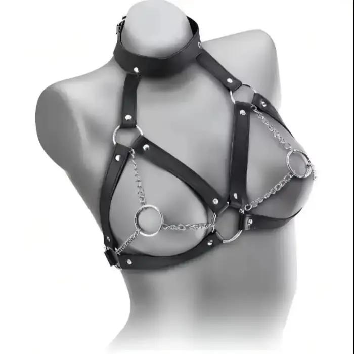 Harnais en cuir sensuel pour femmes - Sangles de contention BDSM, lingerie gothique fétichiste, accessoire pour adultes, jouet sexuel