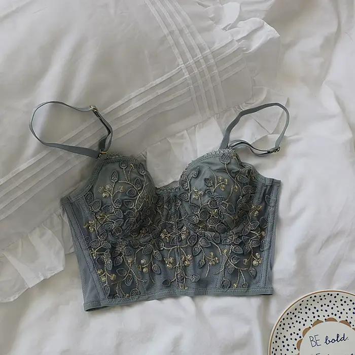 Soutien-gorge brodé 3D sexy en dentelle