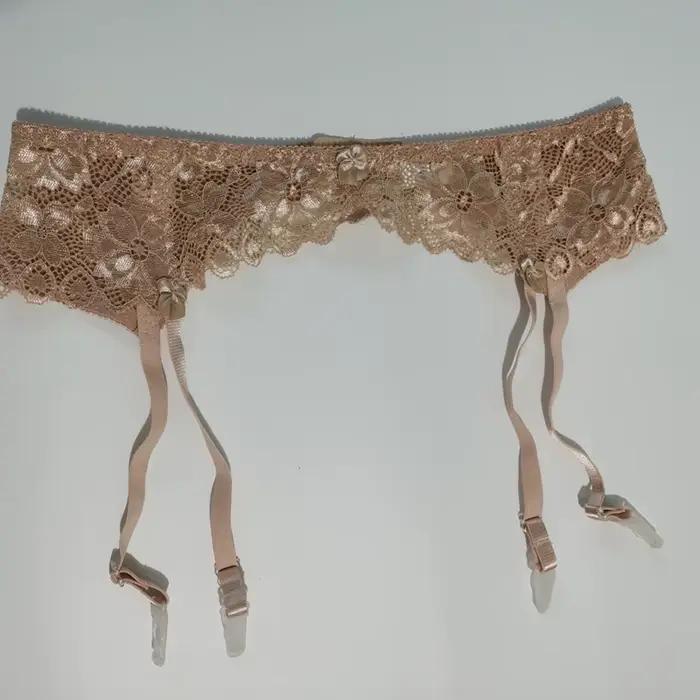 Porte-Jarretelles Réglable en Dentelle Florale Rétro pour Femme