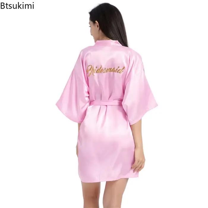 Peignoir de mariée et de demoiselle d'honneur 2026 – Robe de chambre fine et sexy pour femme