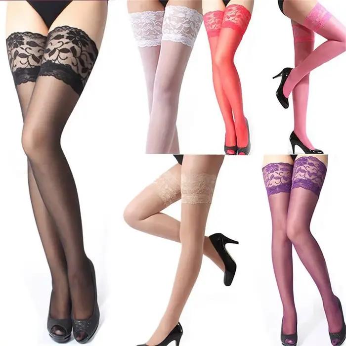 Femmes Sexy dentelle haut cuissardes bas chaussettes avec porte-jarretelles porte-jarretelles dentelle haut
