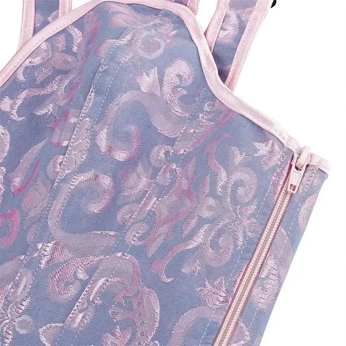Corset Jacquard pour femmes, Bustier avec bretelles, Corsets Renaissance, fermeture éclair, surbuste, débardeur Push Up, Costumes de fête de danse de vacances