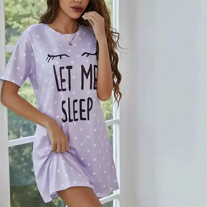 Chemise de nuit en soie de lait pour femmes
