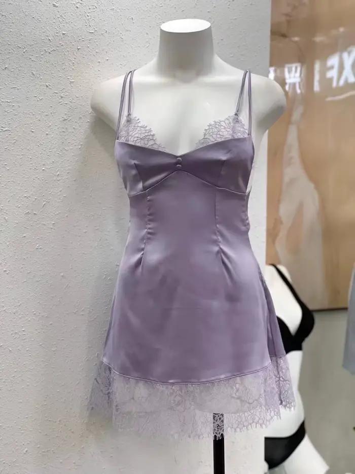 Chemise de nuit sexy en dentelle pour femmes