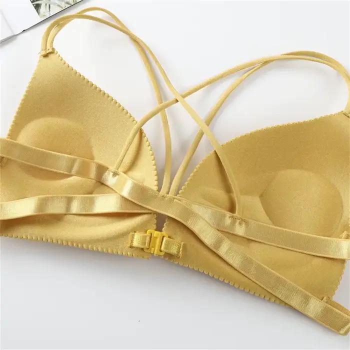 Soutien-gorge sexy à bretelles fines croisées pour femmes
