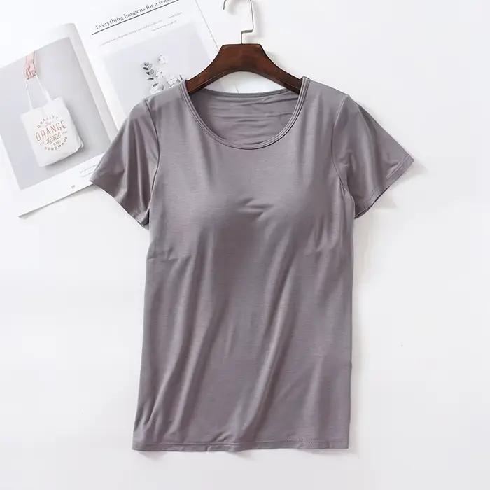 T-Shirt de soutien-gorge intégré pour femmes