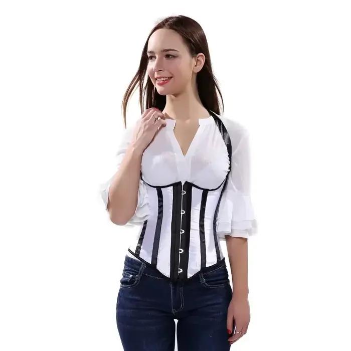 Corset sous le buste en Satin rayé pour femmes, Bustier décontracté, modelant le corps, Costumes de fête de remise de diplôme, tenues à la mode, grande taille