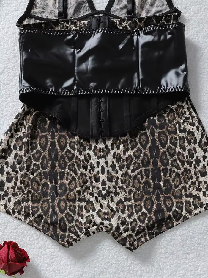 Combinaisons sexy moulantes à imprimé léopard