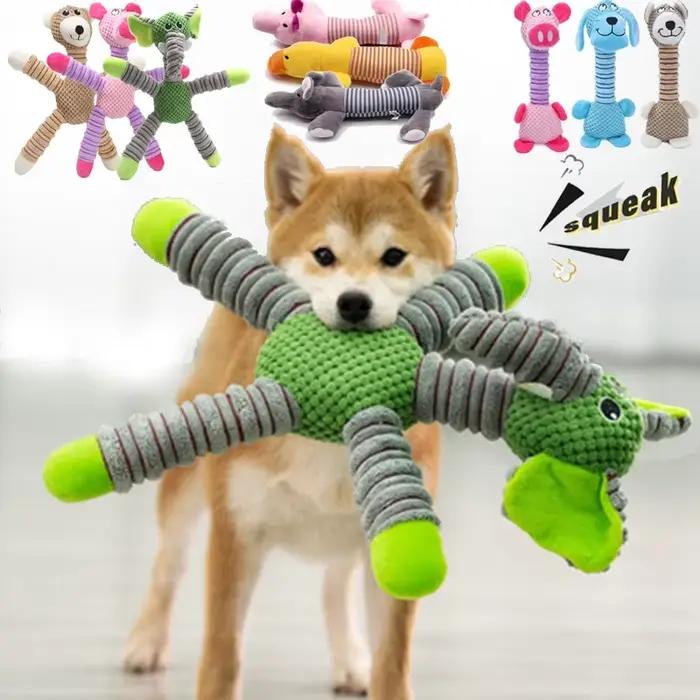 Grand chien indestructible son grinçant jouets animaux forme animal de compagnie doux en peluche à mâcher molaire jouet d'entraînement chiot morsure dents jouets dentaires