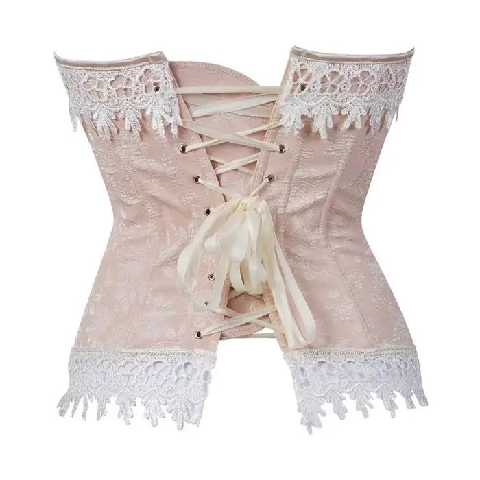 Sexy femmes Jacquard à lacets désossé surbuste Corset carnaval brocart respire Costumes Bustier Corselet vintage Gorset grande taille