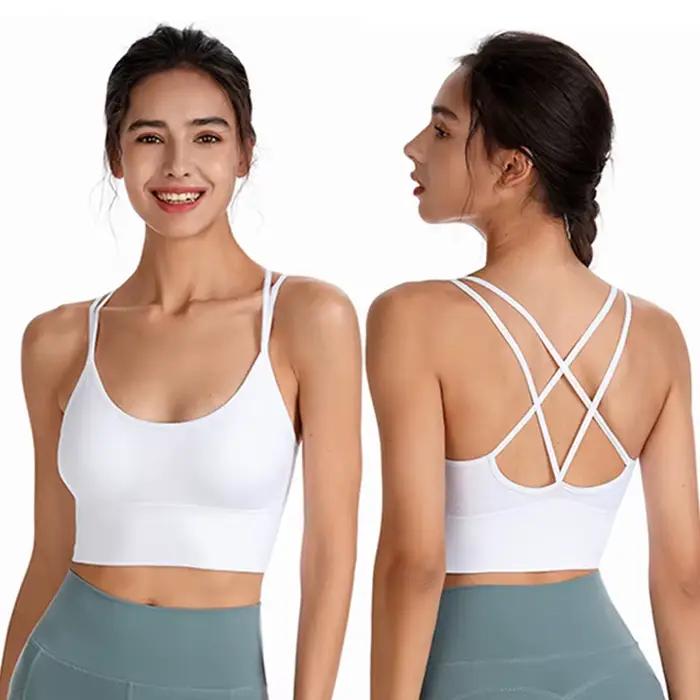 Soutien-gorge rembourré croisé dans le dos pour femme