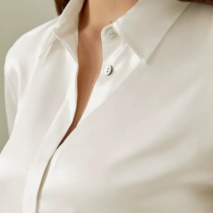 LILYSILK Chemise élégante en soie avec silhouette pour femme