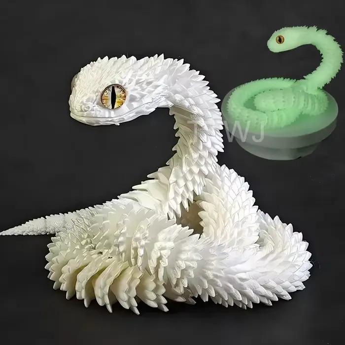 Jouet articulé mobile serpent imprimé en 3D, poupée de Simulation, modèle de serpent, décoration de bureau, jouet artisanal pour enfants, cadeau 30cm