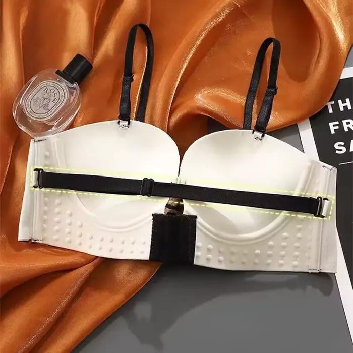 Soutien-gorge froncé sans bretelles imprimé léopard