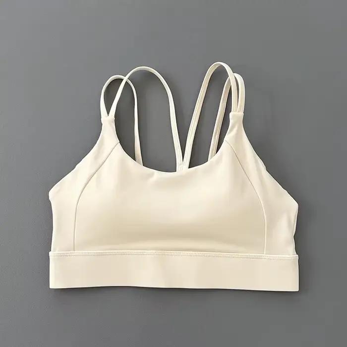 Soutien-gorge de sport à fort impact pour femme : haut intégré avec soutien Lockdown pour la course/yoga avec compression Racerback
