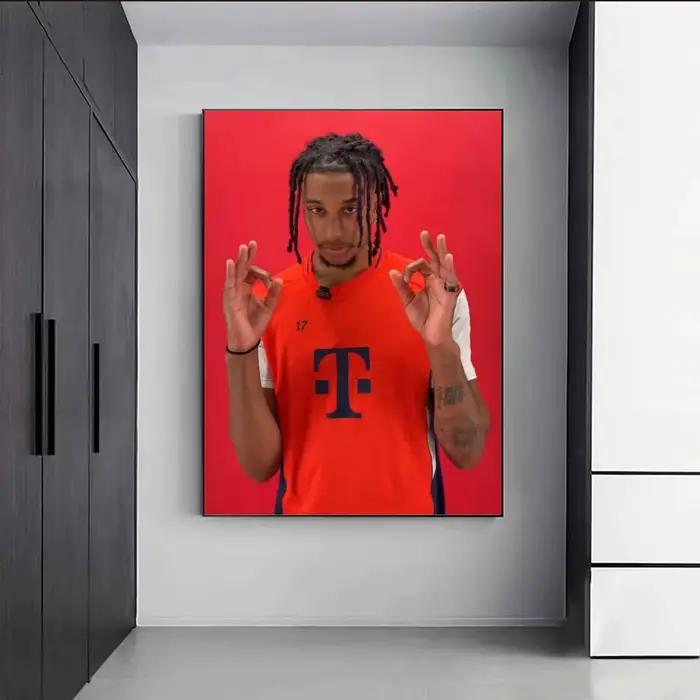 Affiche de l'étoile du football Michael O-Olise, affiche murale autocollante HD imperméable, idéale pour la maison, le bureau, le dortoir, cadeau