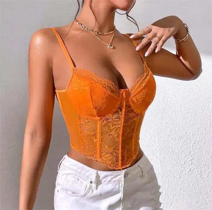 Corset sexy en dentelle d'acier pour femmes